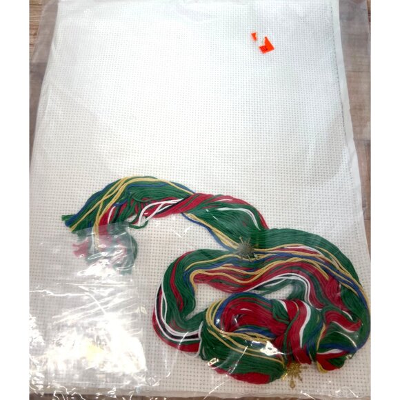 Christmas Stocking Crossstitch Kit Ted Santa Claus Embroidery Floss With Charms - Picture 3 of 6